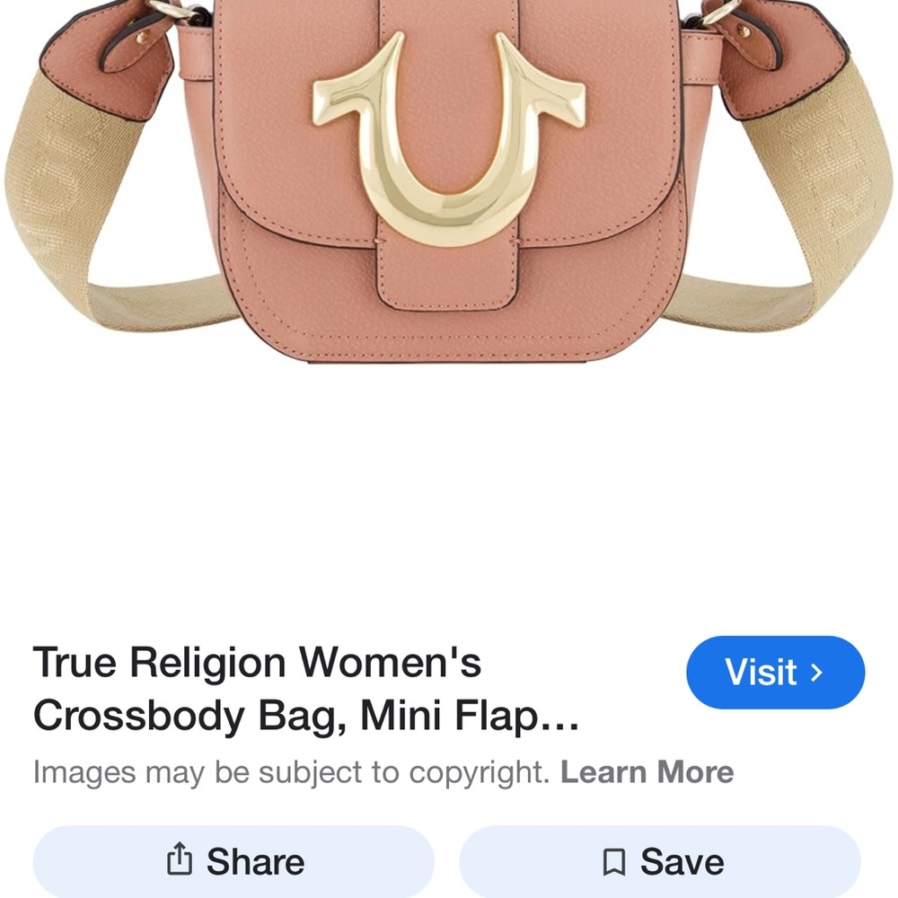 True Religion Blush Crossbody Bag with Gold Accent